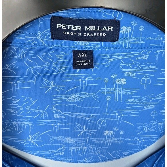 Peter Millar Crown Crafted 123rd US Open Polo Shirt, Sz XXL, Blue/White, LACC - Picture 8 of 10